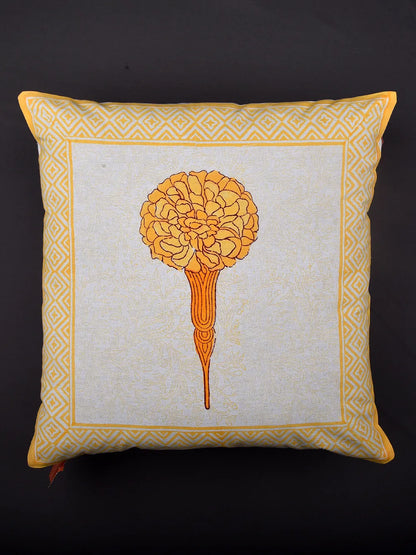 Ghar Handblock Printed Cotton Cushion Cover 16 x 16