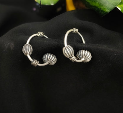 silver Bugadi earrings - desi weaves