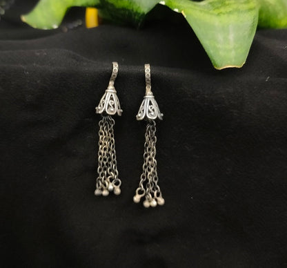 silver Bugadi earrings - desi weaves