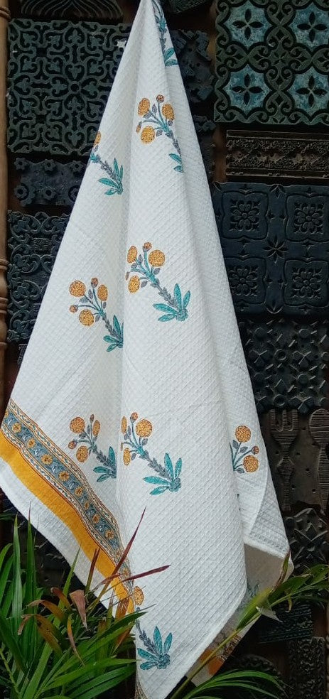 handblock printed cotton towel