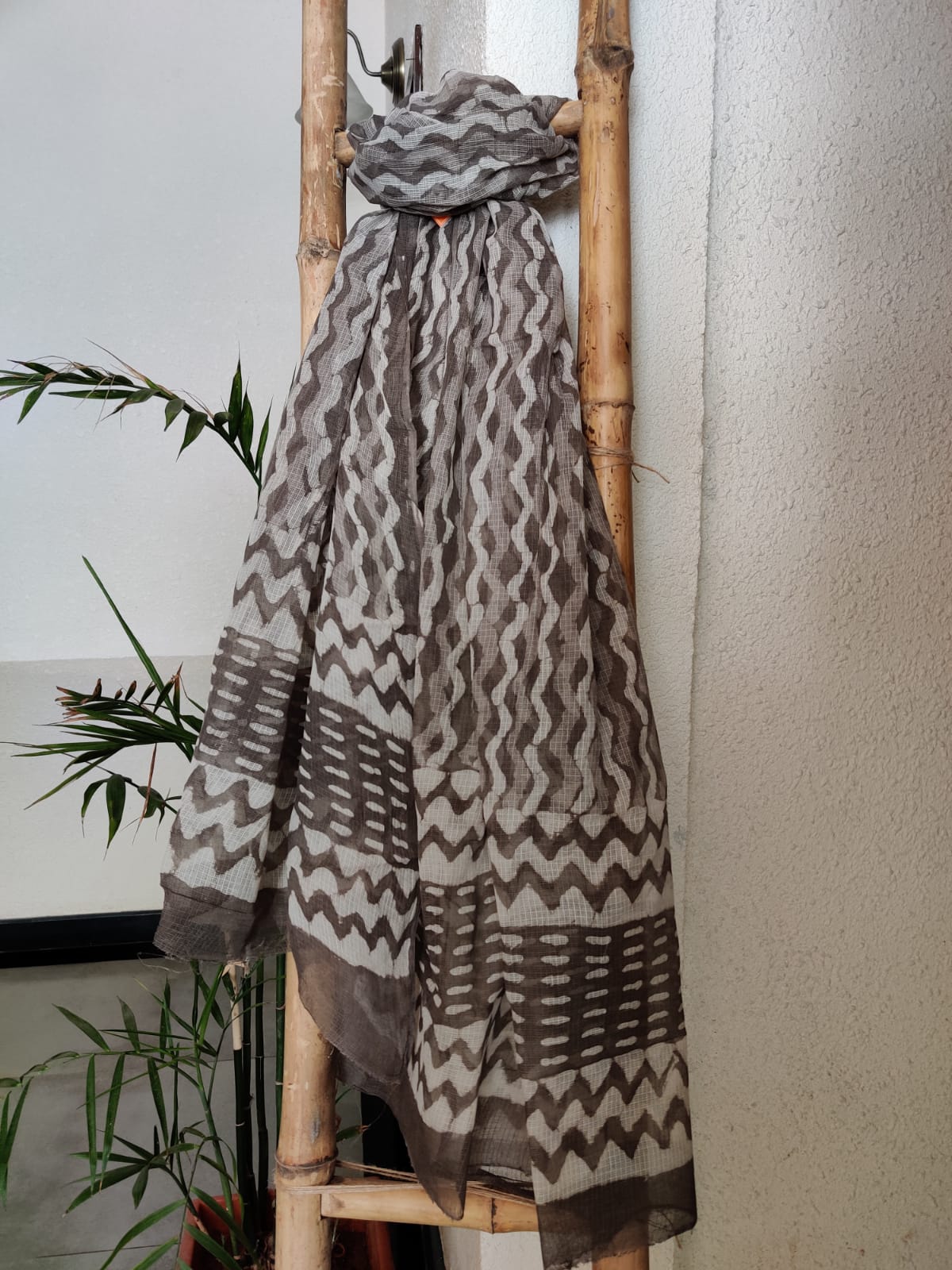 Nusrat Handblock Print Cotton Kota Doria Dupatta