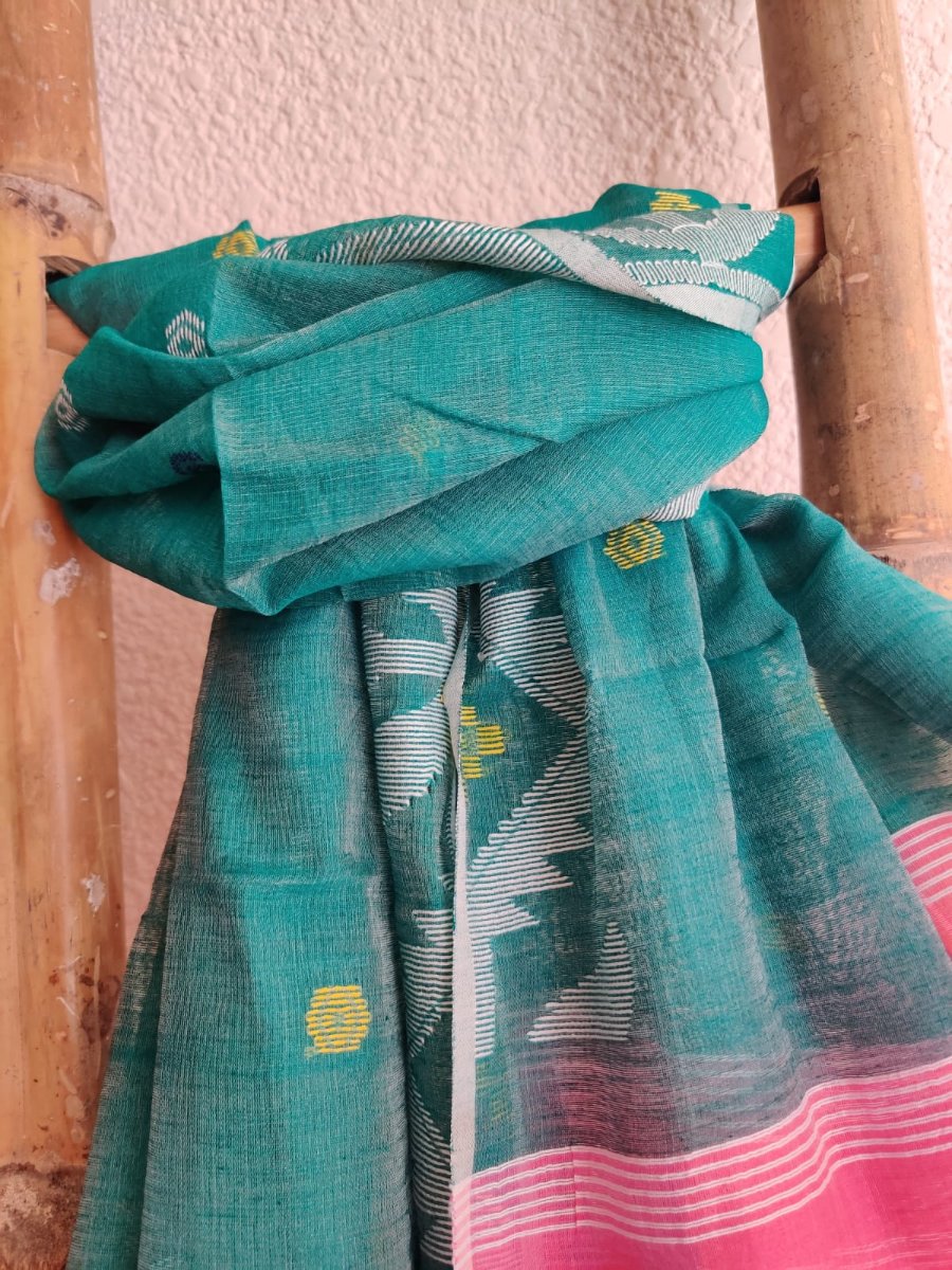 Muslin Jamdani  Dupatta - Desi Weaves