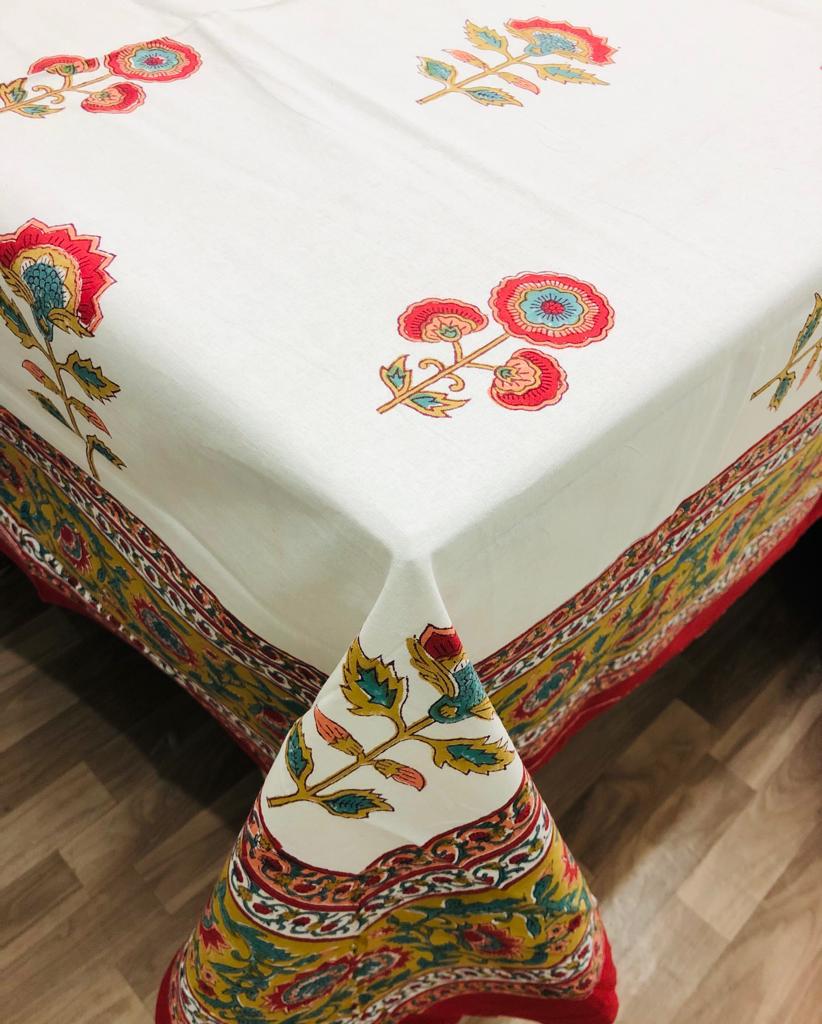 Block Printed Cotton Table Cover - Desi Weaves