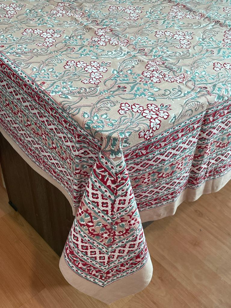 Block Printed Cotton Table Cover - Desi Weaves