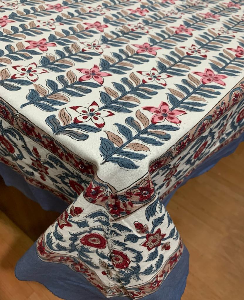 Block Printed Cotton Table Cover - Desi Weaves