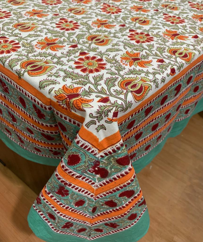 Block Printed Cotton Table Cover - Desi Weaves