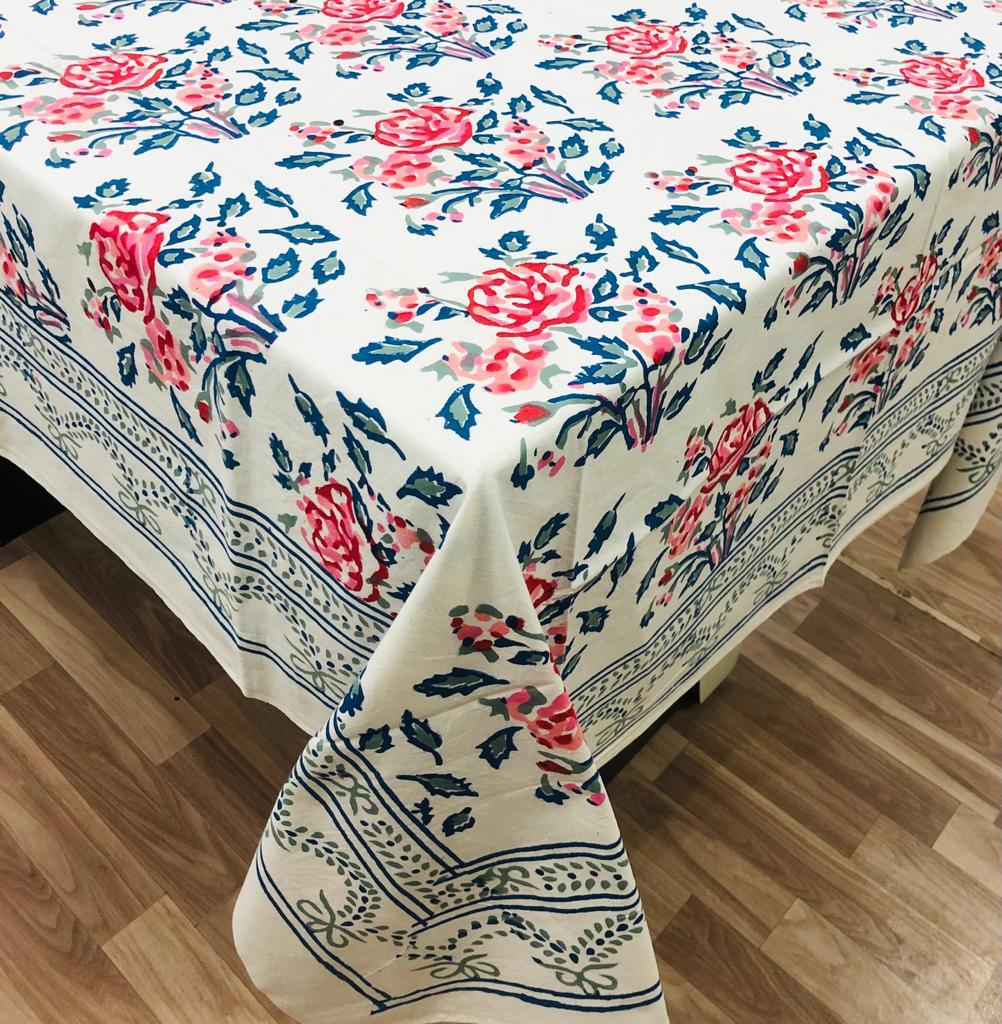 Block Printed Cotton Table Cover - Desi Weaves