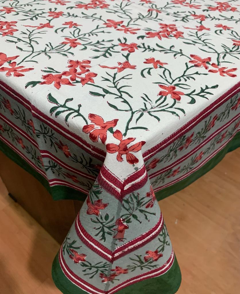 Block Printed Cotton Table Cover - Desi Weaves