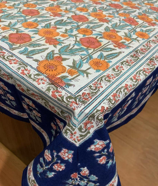 Block Printed Cotton Table Cover - Desi Weaves