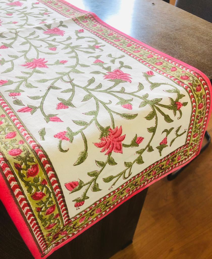 Harmony Hand Block Printed Cotton Table Runner