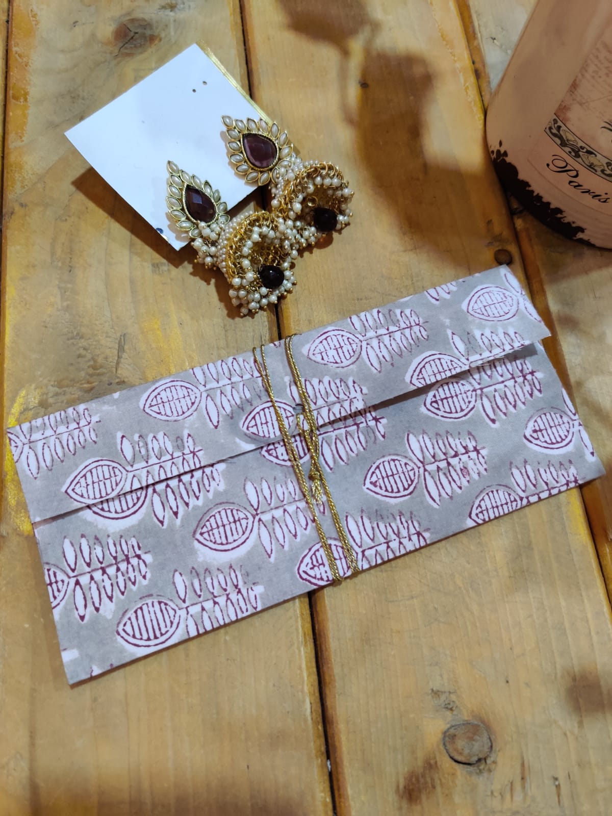 Kumkum Handblock Printed Cotton Envelope