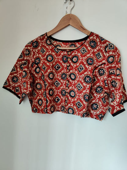 Gulab hand block printed cotton blouse