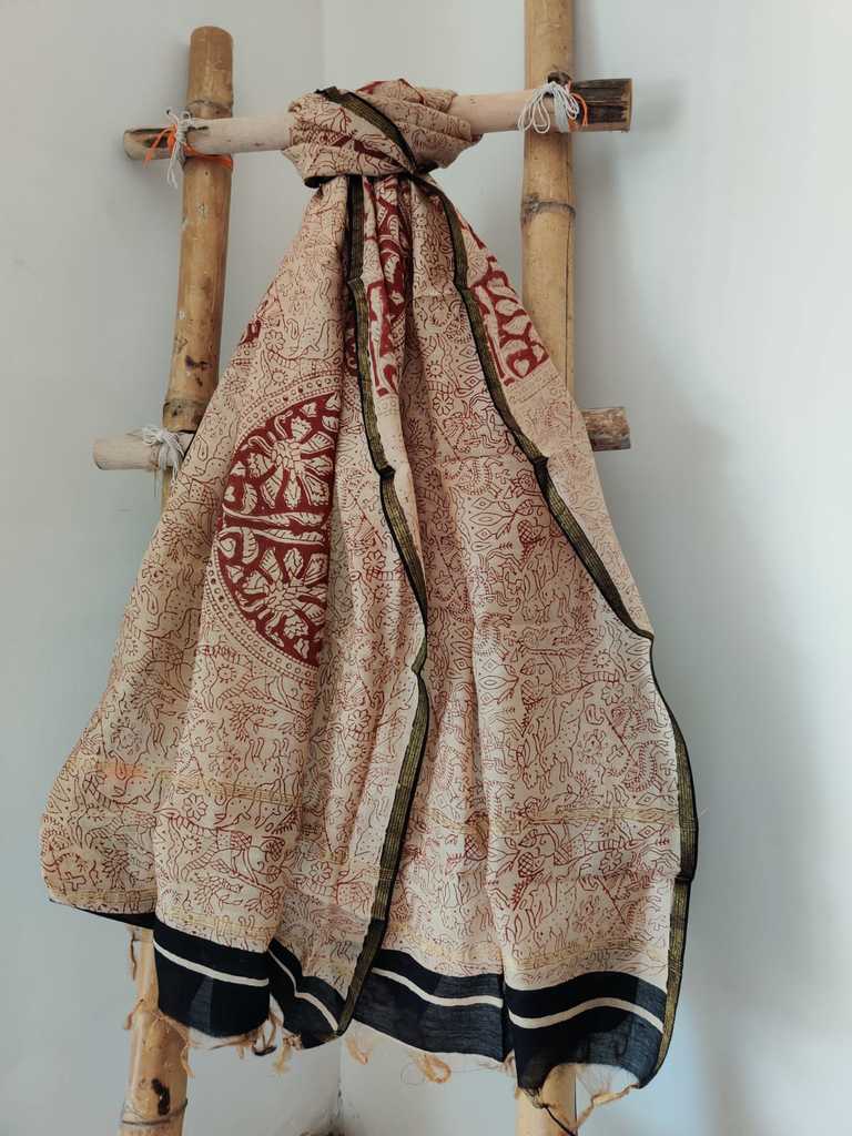 Chanderi dupatta online - Desi Weaves