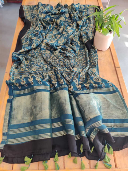 ajrakh modal dupatta online - Desi Weaves