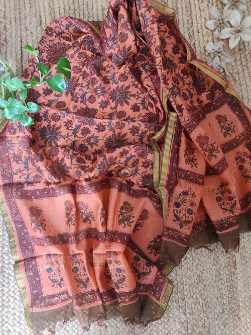 Chanderi dupatta buy online - Desi Weave